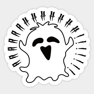 AAAAHHHH!!!!! Cute Halloween Screaming Ghost. Sticker